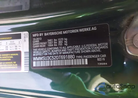 2013 Mini Hardtop Cooper from USA, damaged, VIN WMWSU3C52DT691880